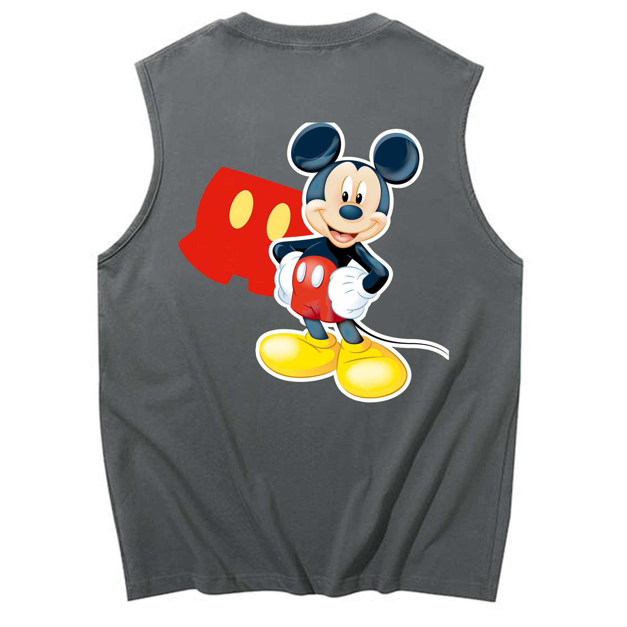ミッキーマウス Mickey Mouse コットン100％タンクトップ（背面プリント）